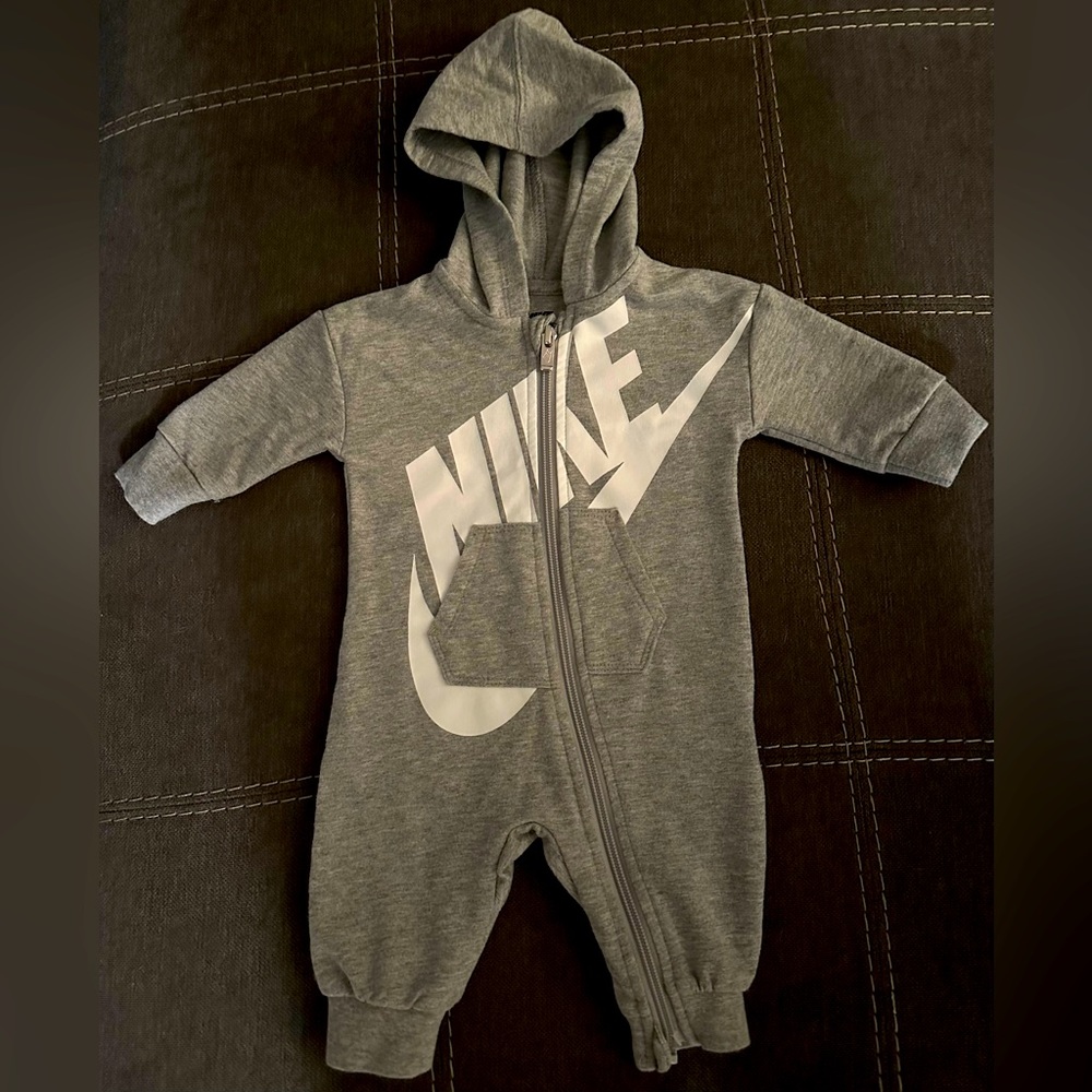 Nike hooded zip up onesie